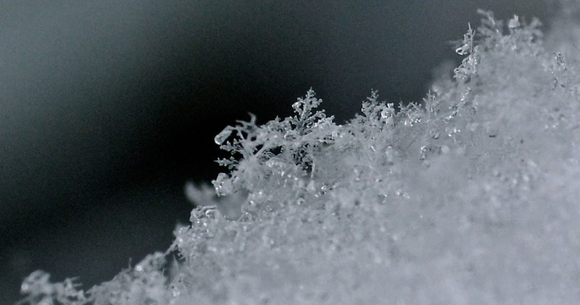 Close up of snow crystals